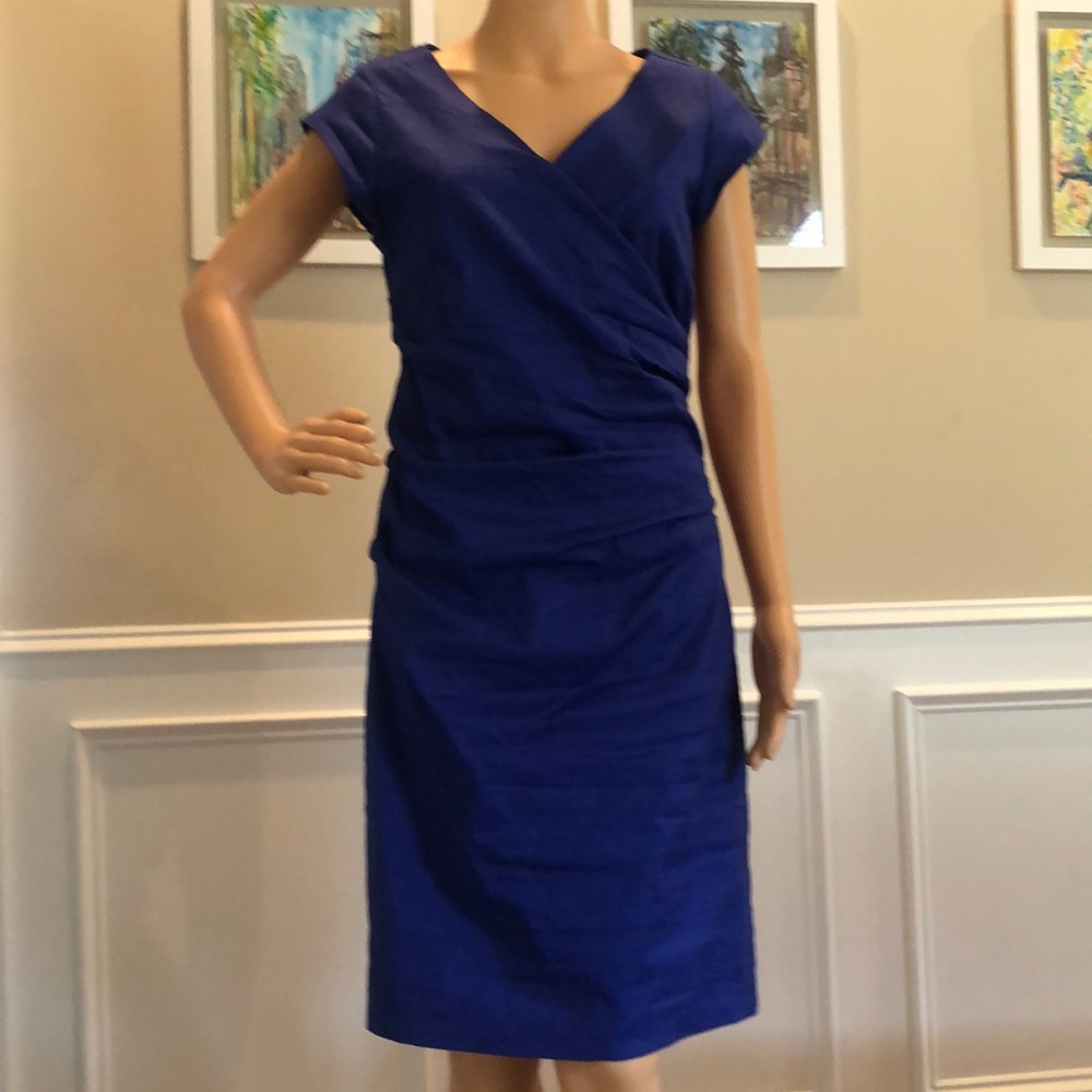 Nicole Miller linen ruched dress